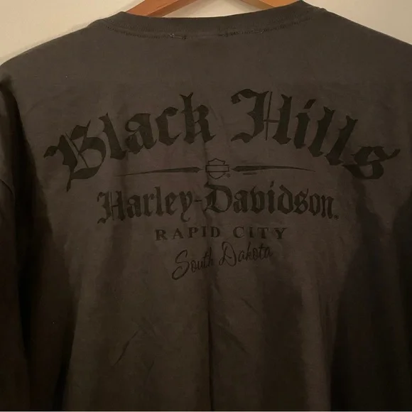 NWT Black Harley Davidson Graphic T-Shirt Sturgis flame skull 2XL - Picture 3 of 3
